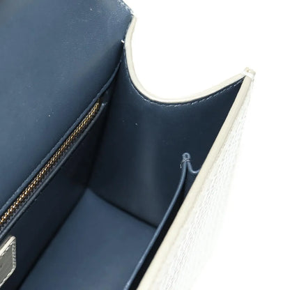 Christian Dior 30 Montaigne Chain Flap Micro Cannage Metallic Calfskin, Beige, Patent Leather, Shoulder Bag
