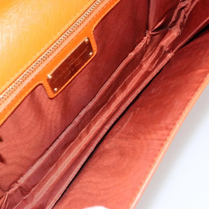 Salvatore Ferragamo Vara Bow Chain Clutch Leather, Orange, Leather, Shoulder Bag