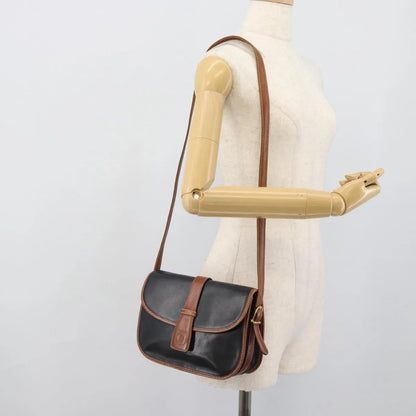 Celine Flap Shoulder Leather, Black, Leather, Shoulder Bag