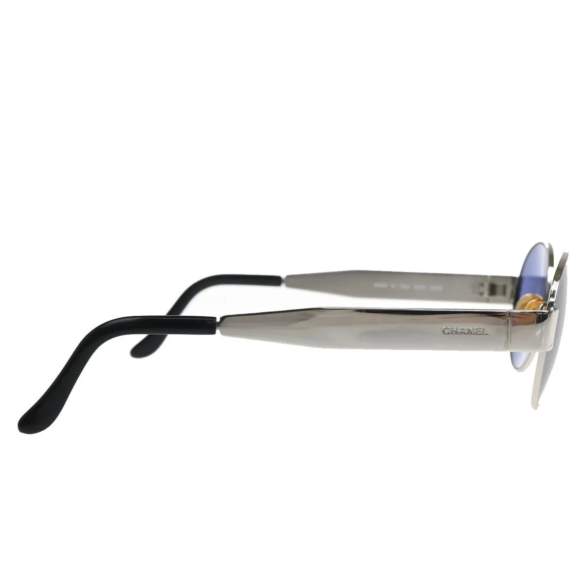 Chanel CHANEL Logo Sunglasses Eye Wear Plastic, Blue, Metal, Sunglasses