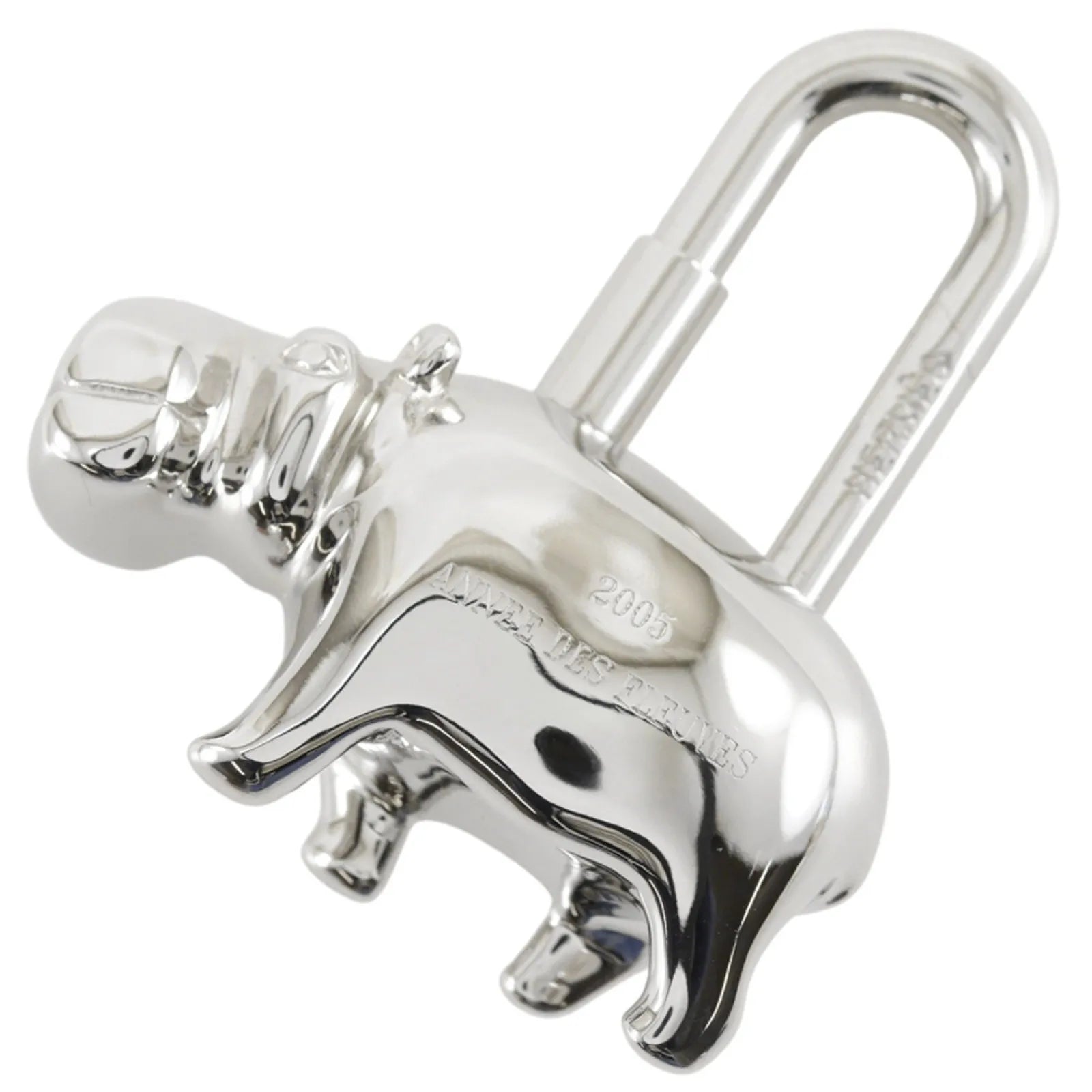 Hermes Cadena Metal, Silver, Metal, Charm