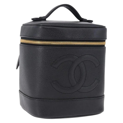 Chanel Vintage Timeless Vanity Case Caviar, Black, Calfskin, Handbag