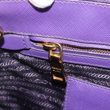 Prada Galleria Double Zip Tote Saffiano Leather, Purple, Leather, Handbag