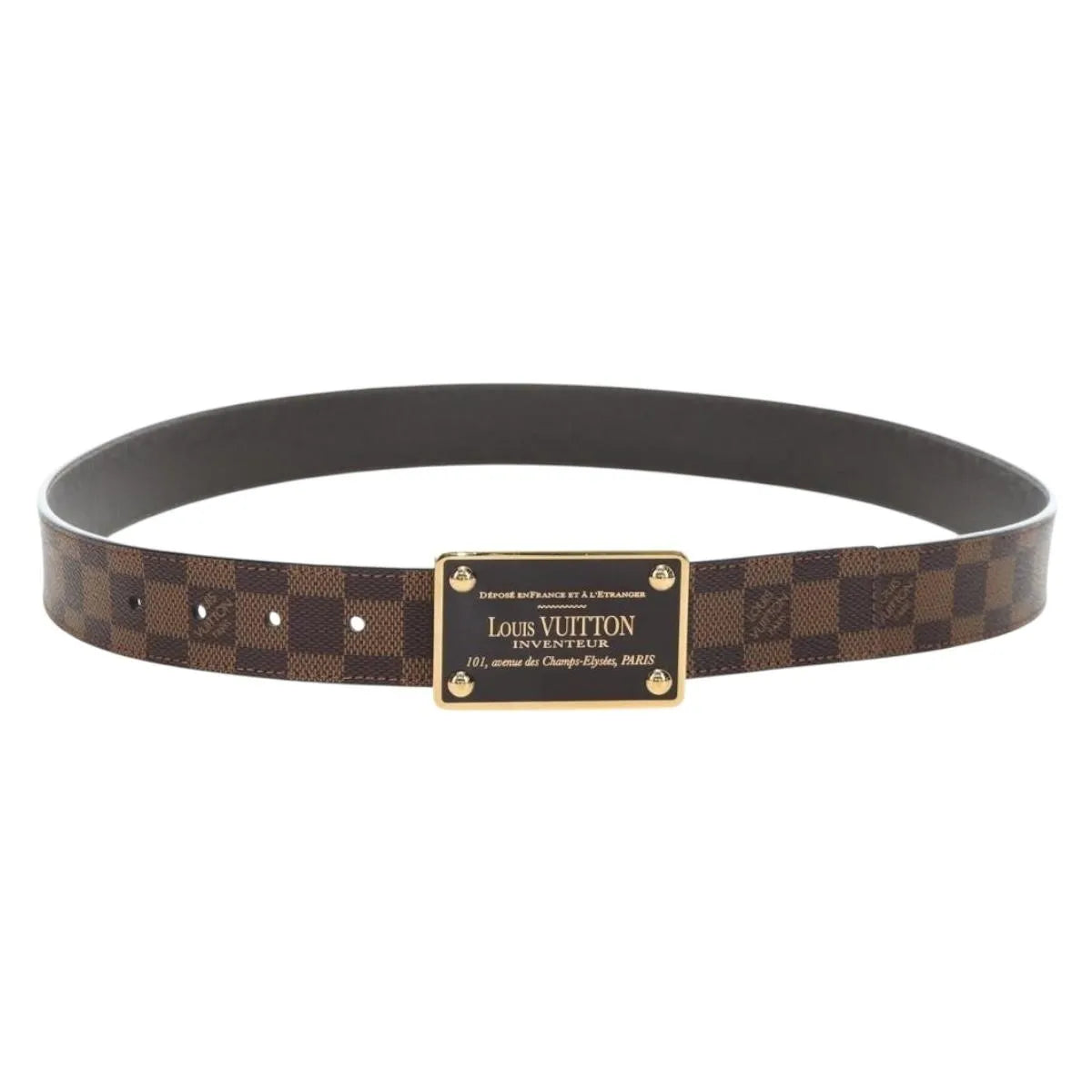 Louis Vuitton Inventeur Belt Damier Ebene, Brown, Canvas, Belt