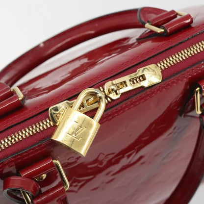 Louis Vuitton Alma Monogram Vernis, Red, Patent Leather, Handbag