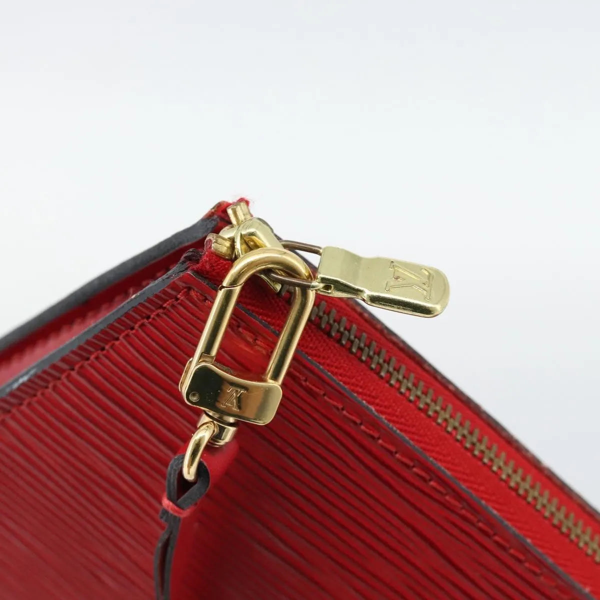 Louis Vuitton Pochette Accessoires Epi, Red, Leather, Clutch