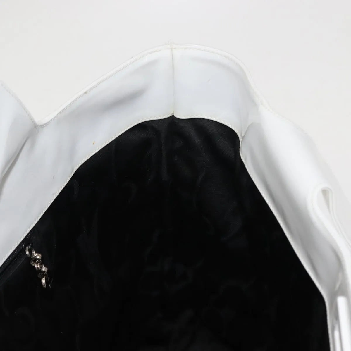 Salvatore Ferragamo Gancini Tote Patent leather, White, Patent Leather, Tote Bag