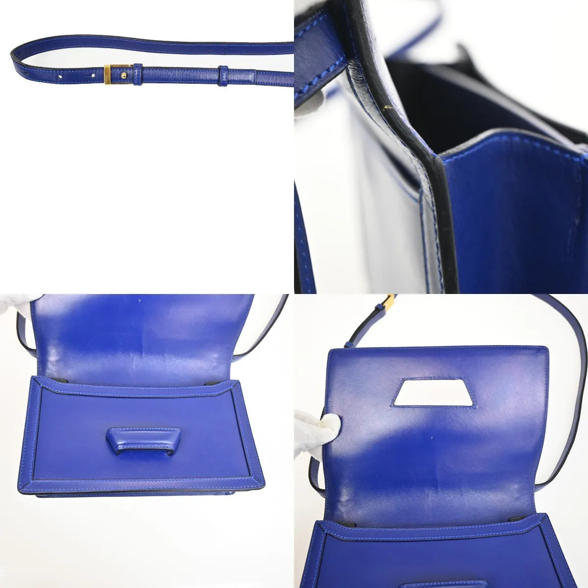 Loewe Barcelona Leather, Blue, Leather, Shoulder Bag