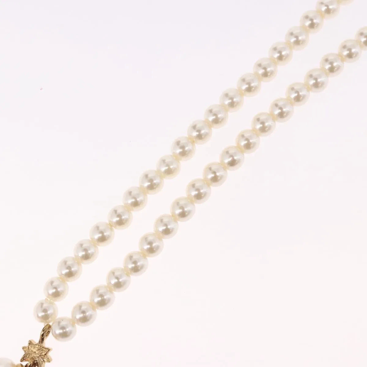 Christian Dior CD Bee Star Pearl Pendant Metal with Faux Pearl, White, Pearl, Necklace
