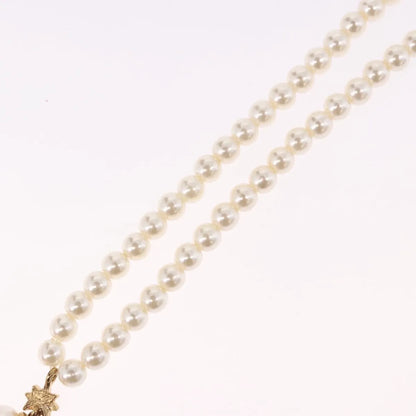 Christian Dior CD Bee Star Pearl Pendant Metal with Faux Pearl, White, Pearl, Necklace