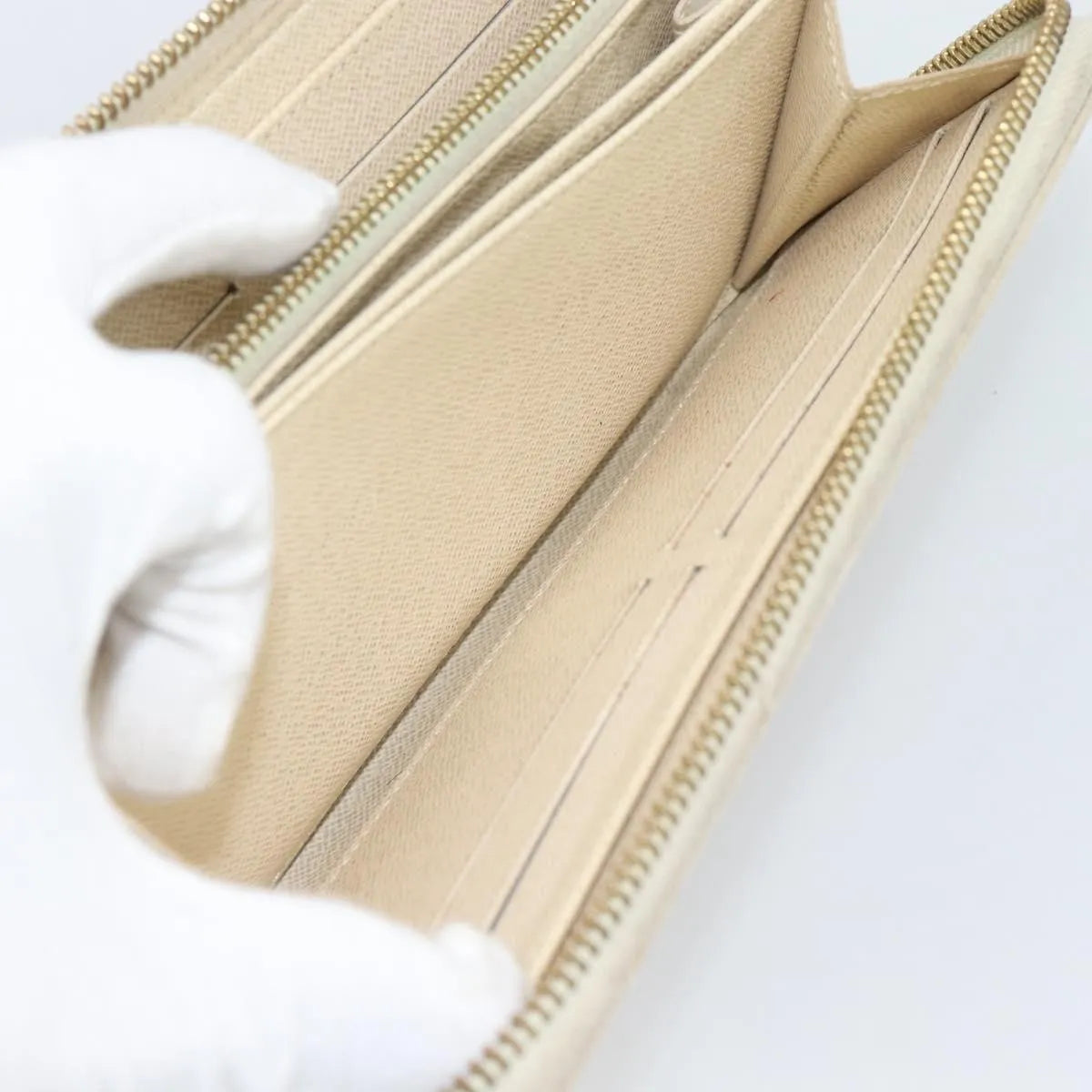 Louis Vuitton Zippy Organizer Damier Ebene, Beige, Canvas, Wallet