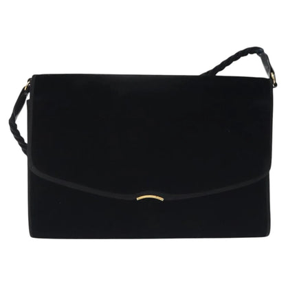 Gucci Vintage Flap Velvet, Black, Velvet, Shoulder Bag