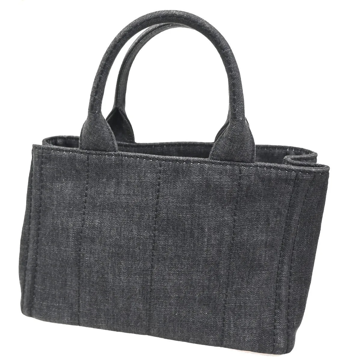 Prada Canapa Convertible Tote Denim, Black, Denim, Tote Bag