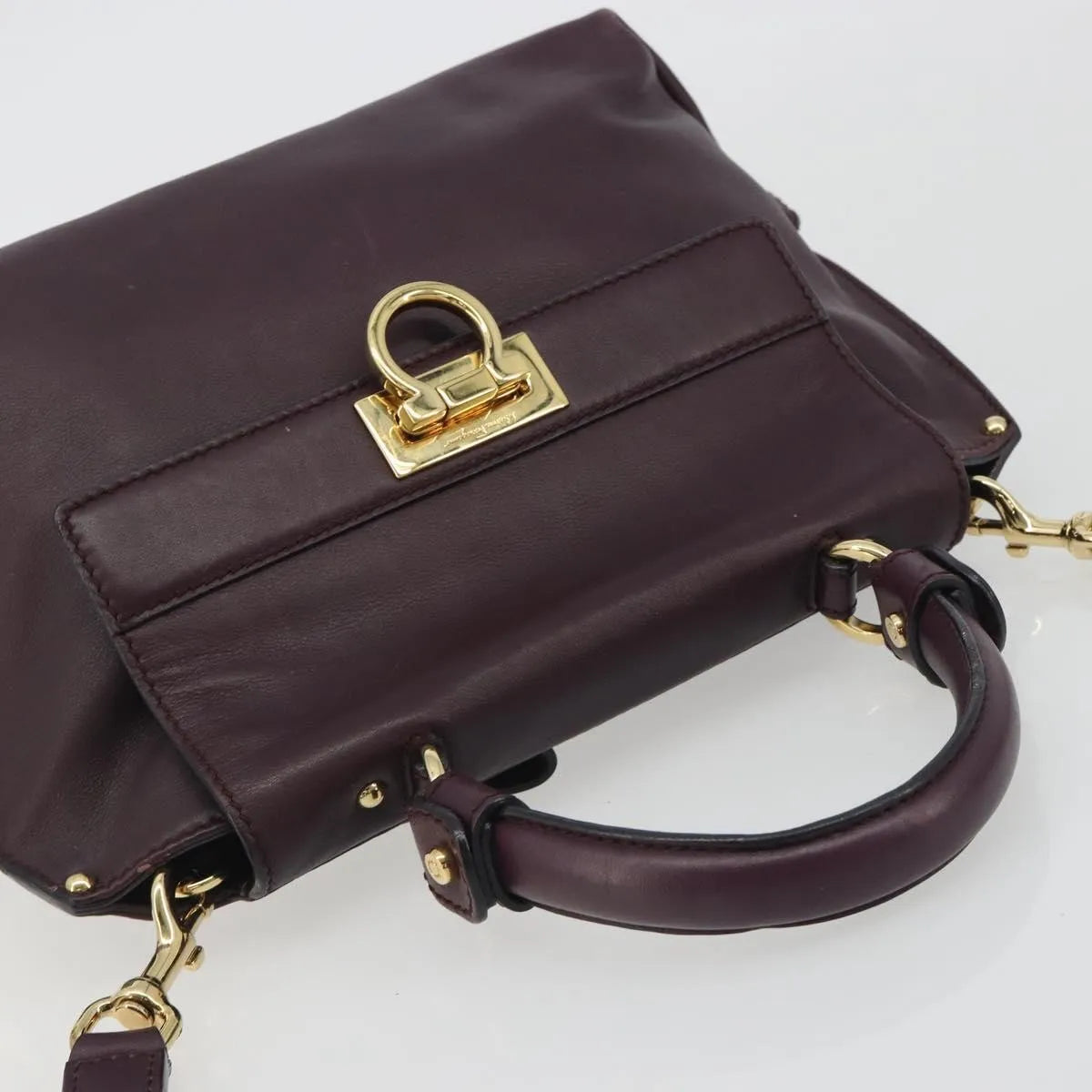 Salvatore Ferragamo Sofia Satchel Smooth Leather, Purple, Leather, Handbag