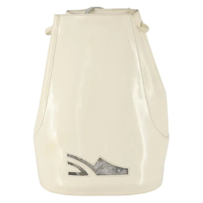 Salvatore Ferragamo Vintage Patent Leather, White, Patent Leather, Backpack