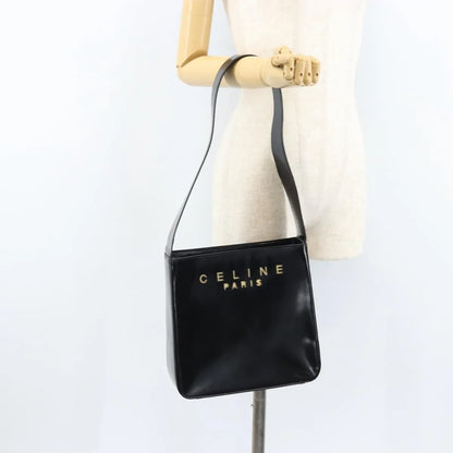 Celine Vintage Leather, Black, Leather, Shoulder Bag