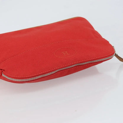 Hermes Bolide Canvas, Red, Canvas, Clutch