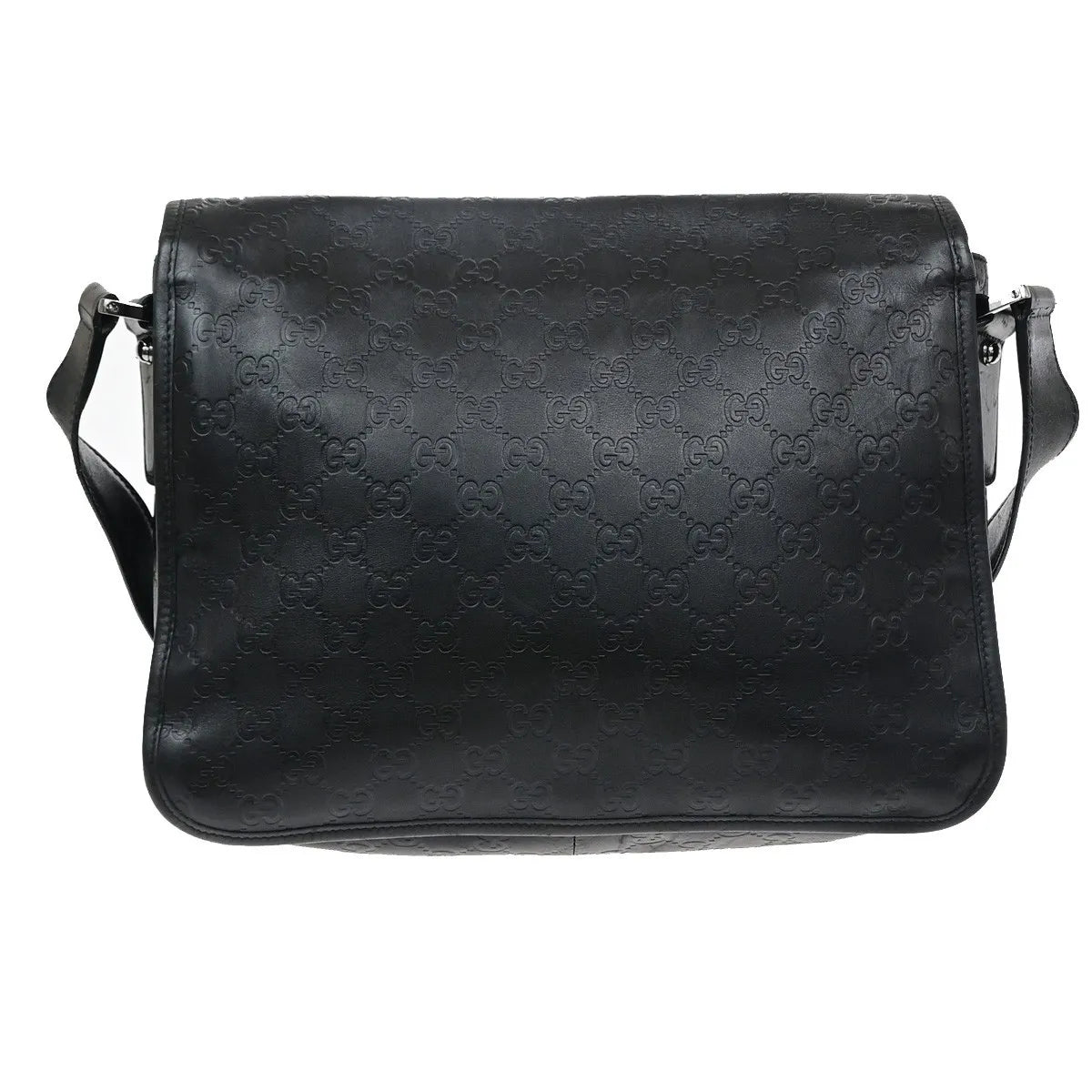 Gucci Flap Messenger Bag (Outlet) Guccissima Leather, Black, Leather, Shoulder Bag