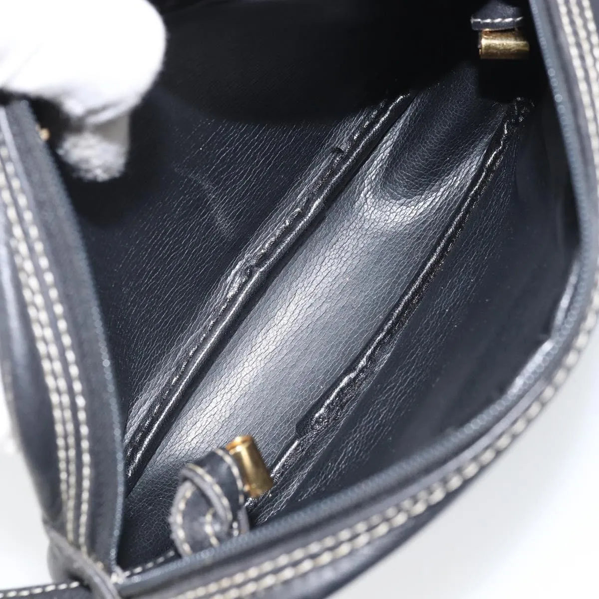 Christian Dior CD Shoulder bag Leather, Navy, Leather, Shoulder Bag
