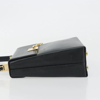 Salvatore Ferragamo Gancini Convertible Top Handle Leather, Black, Leather, Handbag