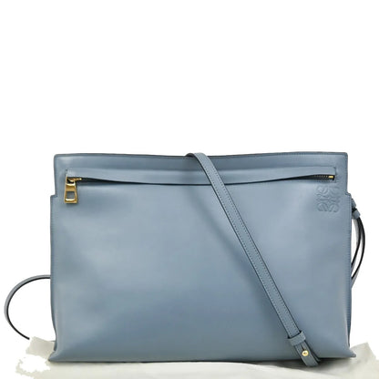 Loewe T Messenger Leather, Blue, Leather, Shoulder Bag
