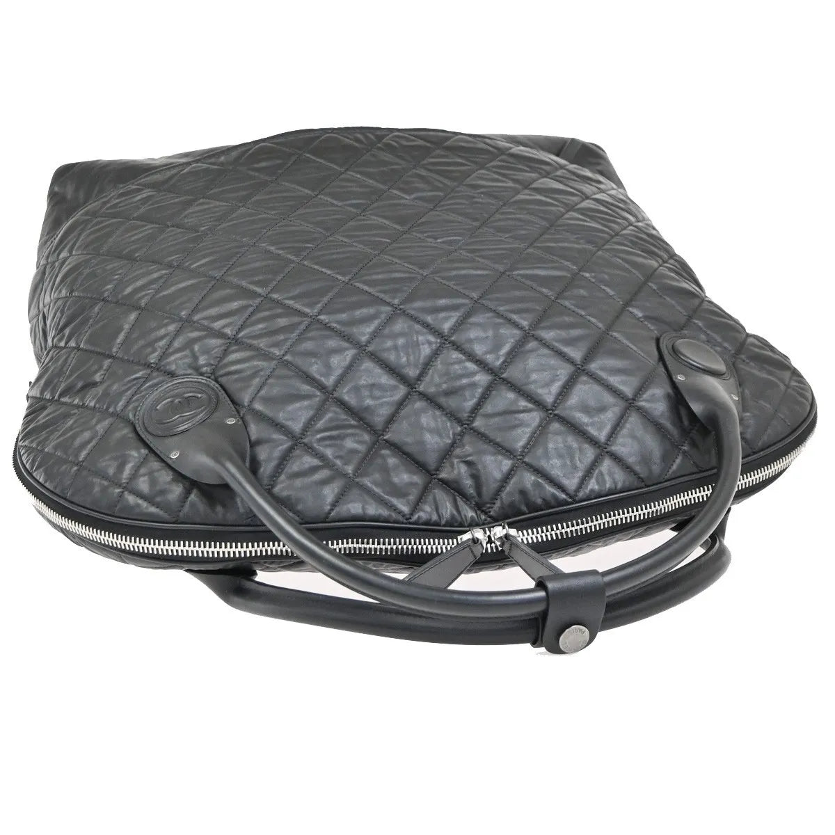 Chanel Horizontal Sport Weekender Quilted Coated Canvas, Black, Nylon, Travel Bag