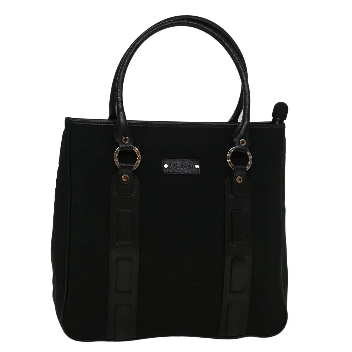 Bvlgari Vintage Canvas, Black, Canvas, Tote Bag