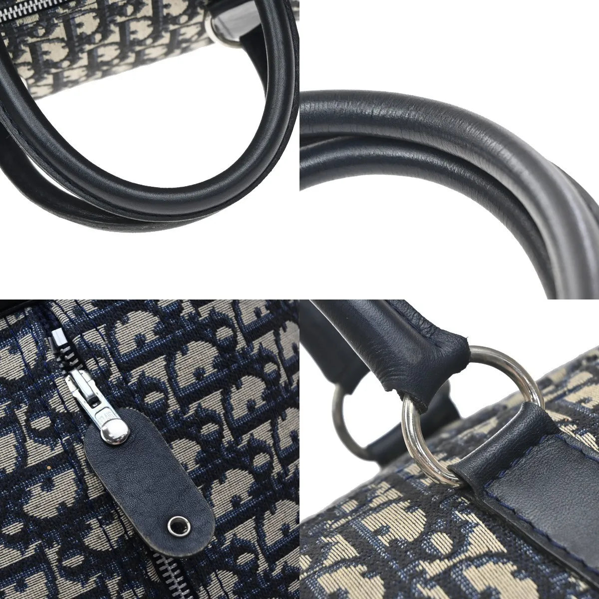 Christian Dior Vintage Bowling monogram canvas, Navy, Canvas, Handbag