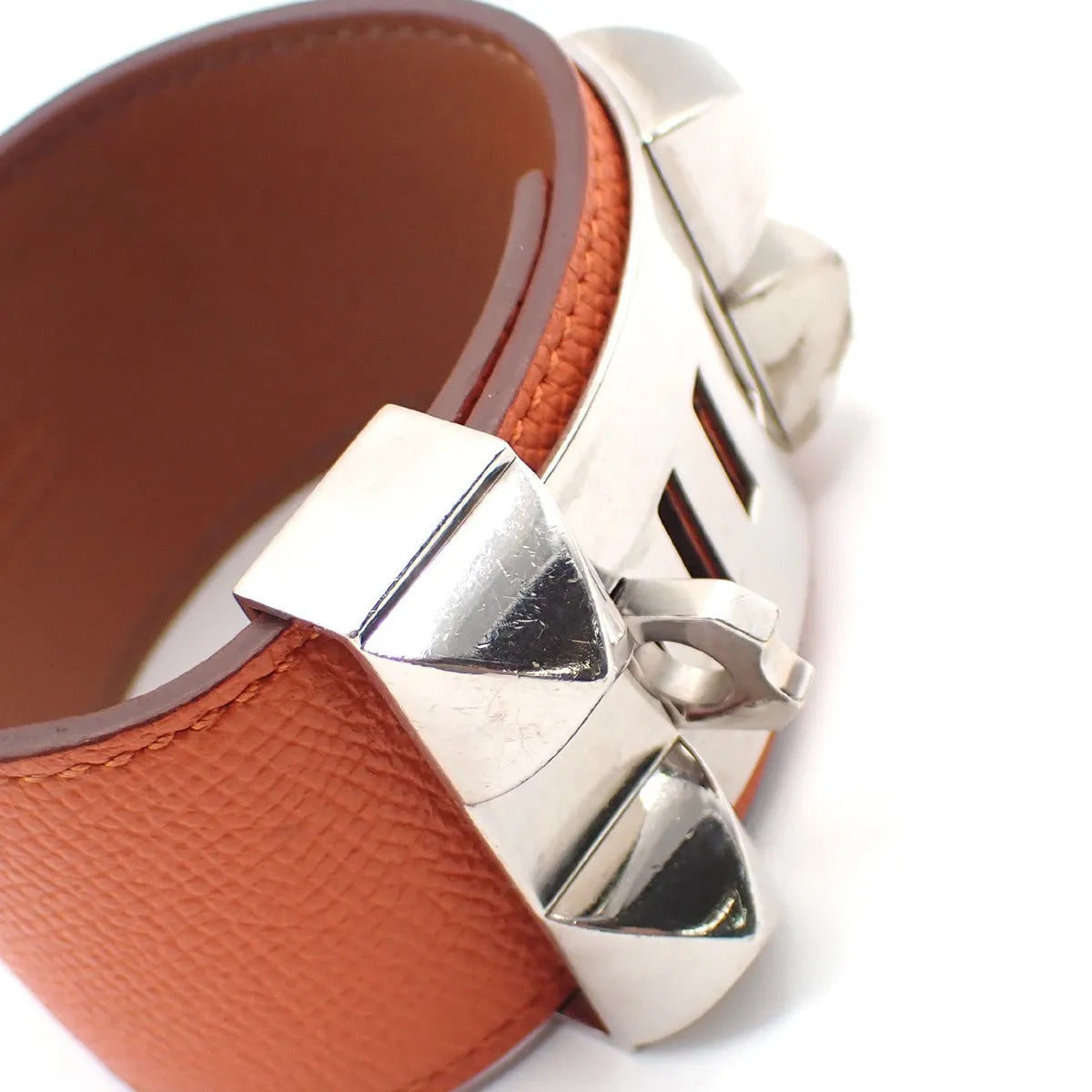 Hermes Collier de Chien Leather, Orange, Leather, Bracelet