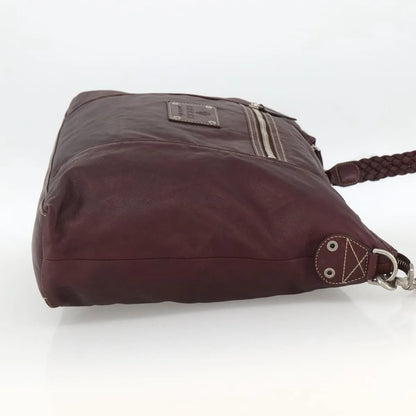 Gucci Logo Crest Messenger Leather, Burgundy, Leather, Shoulder Bag