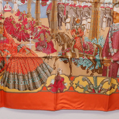 Hermes Carré 90 Silk multicolor, Orange, Silk, Scarf