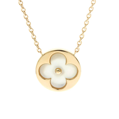 Louis Vuitton Color Blossom Medallion Pendant 18K Rose Gold with Mother of Pearl and Diamond, Gold, Pink Gold, Necklace