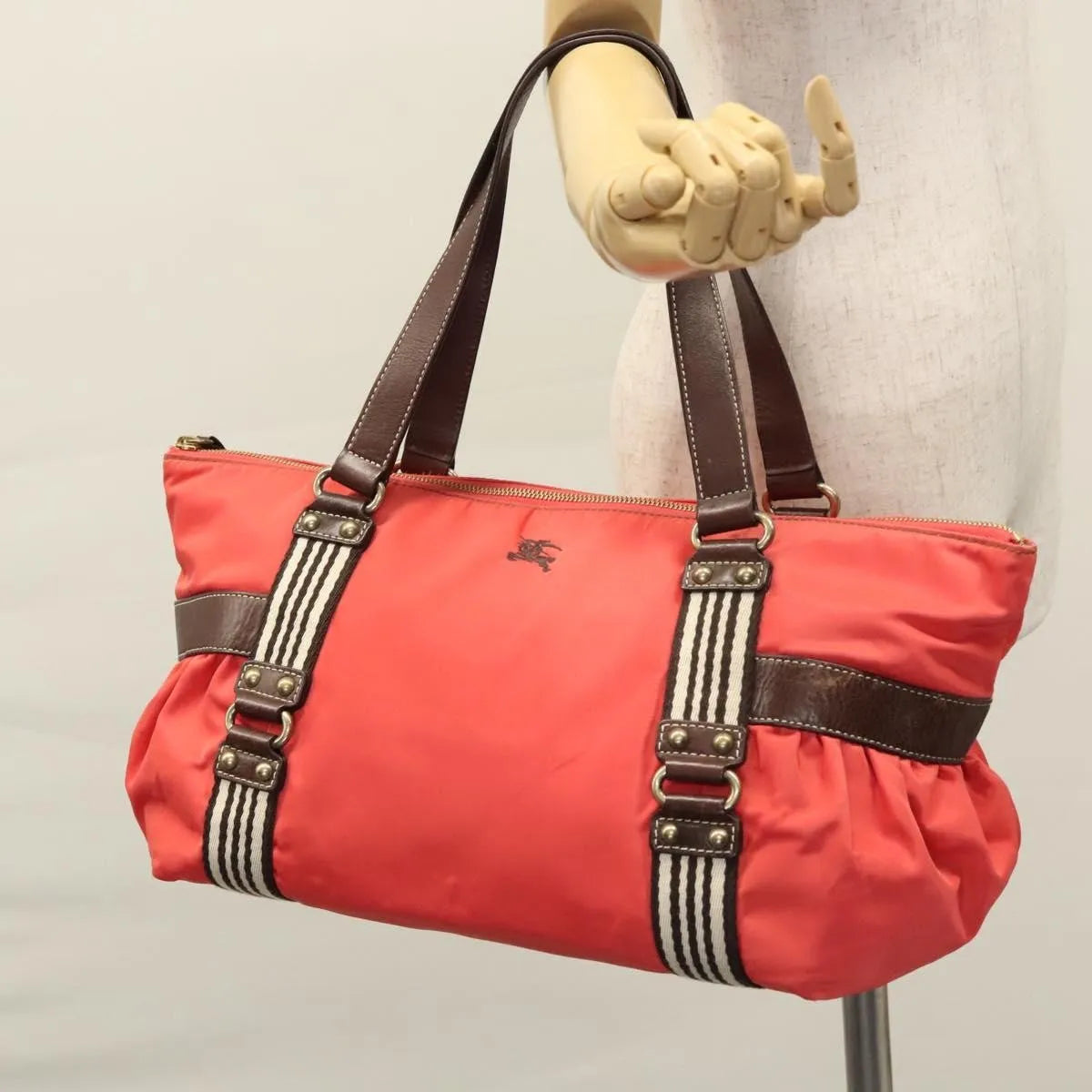 Burberry Blue Label Nylon, Red, Nylon, Tote Bag