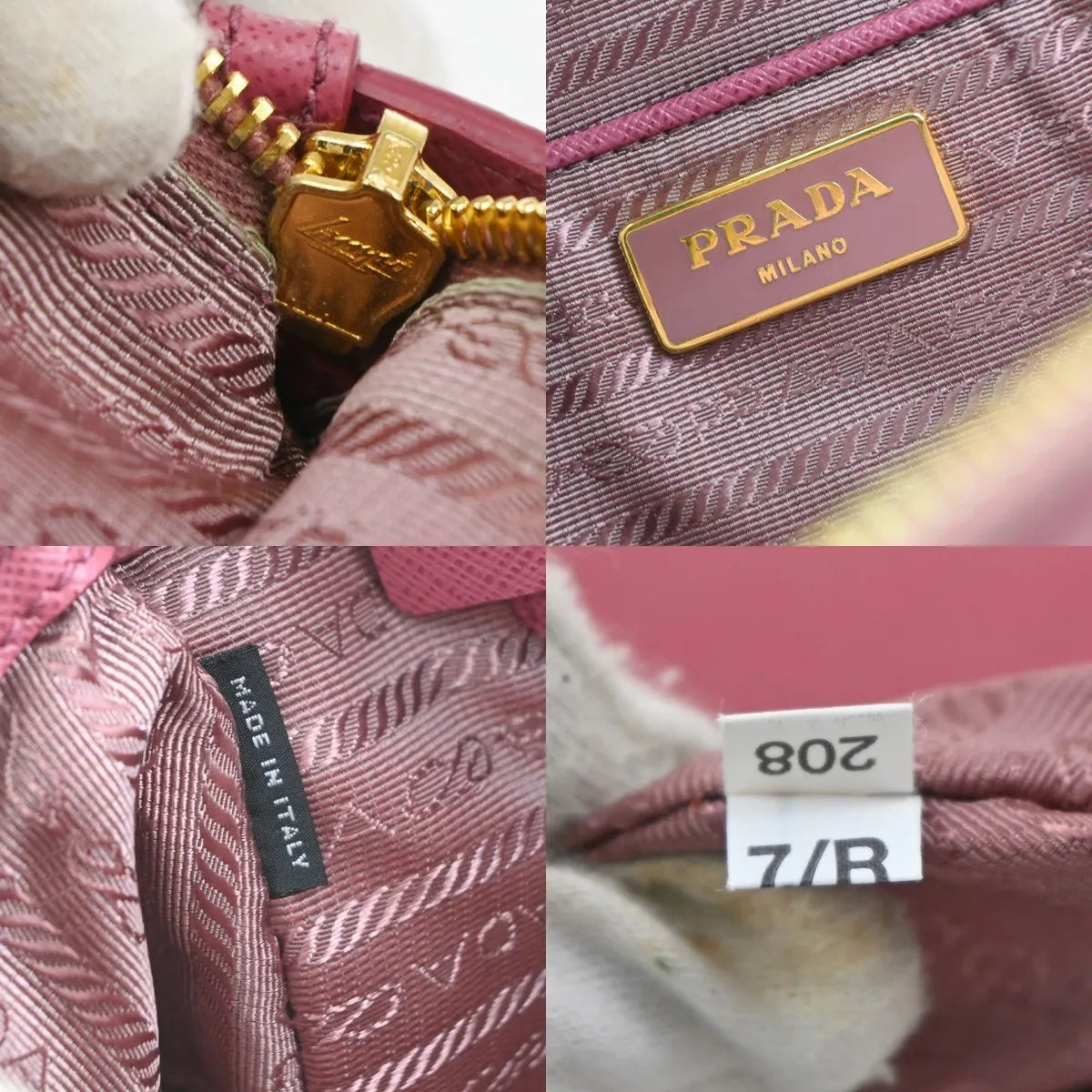 Prada Double Zip Lux Convertible Tote Saffiano Leather, Pink, Leather, Tote Bag