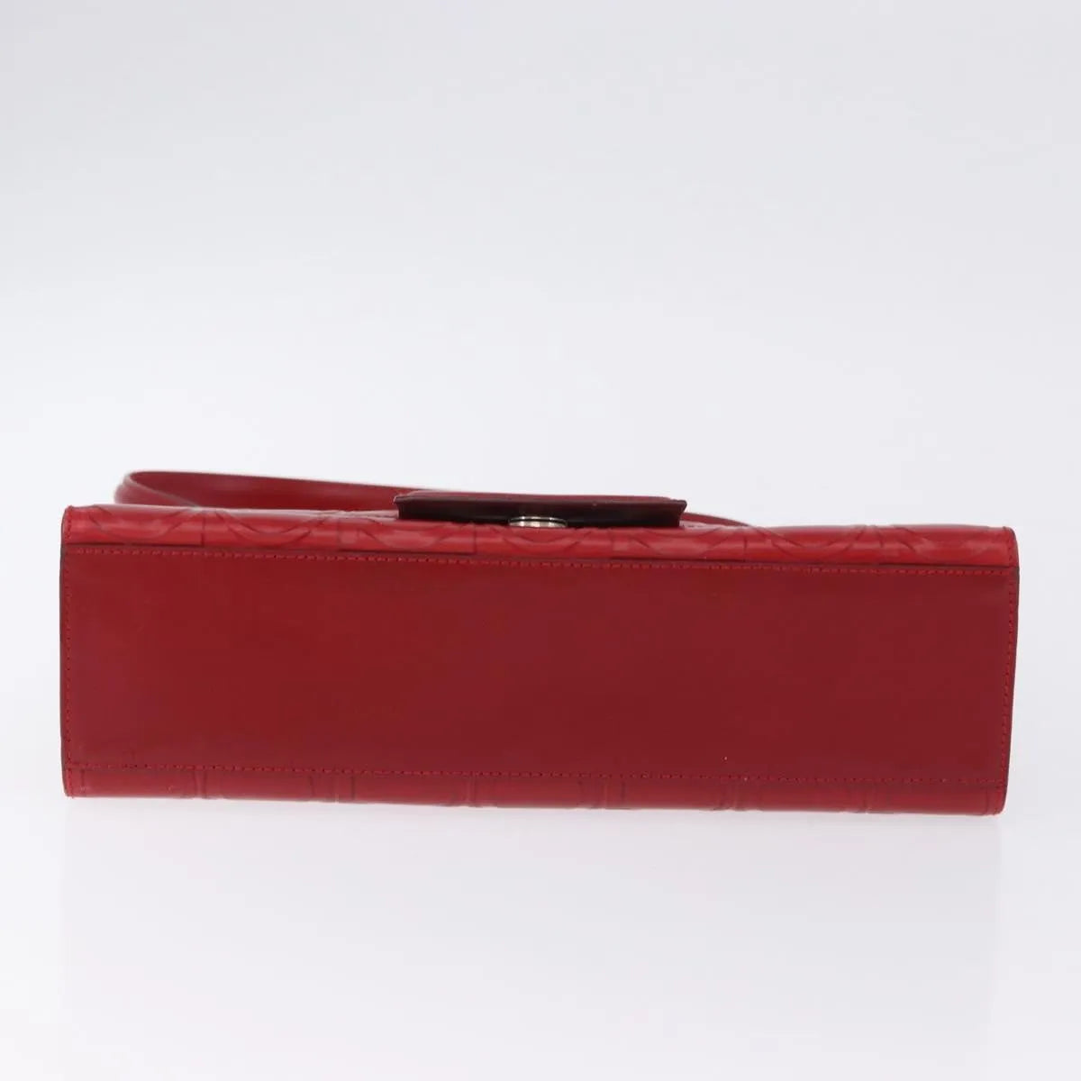 Salvatore Ferragamo Vintage Gancini Top Handle Embossed Leather, Red, Leather, Handbag