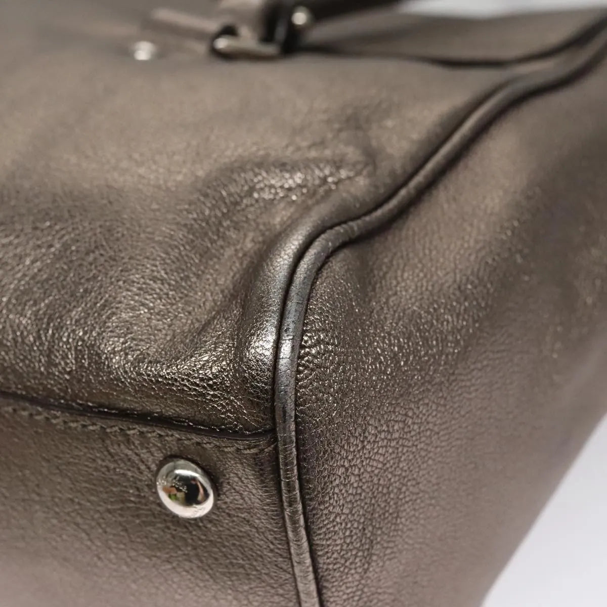 Salvatore Ferragamo Sofia Satchel Leather, Silver, Leather, Handbag