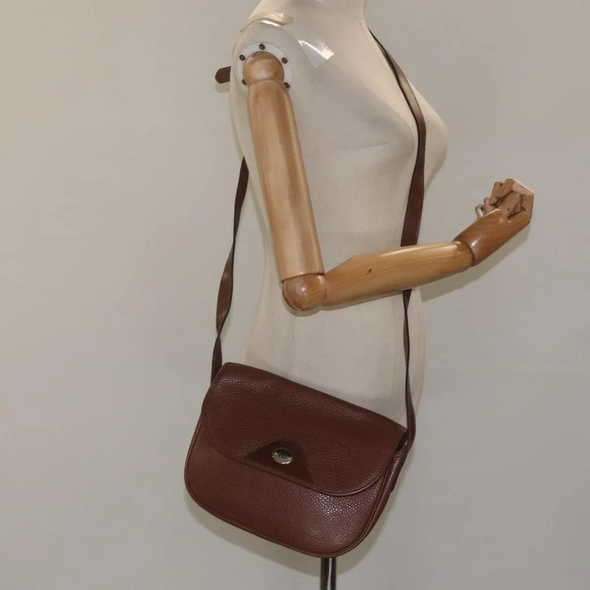 Christian Dior Vintage CD Flap Leather, Brown, Leather, Shoulder Bag