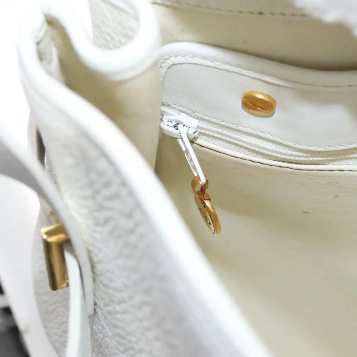 Christian Dior Vintage Leather, White_gold, Leather, Shoulder Bag