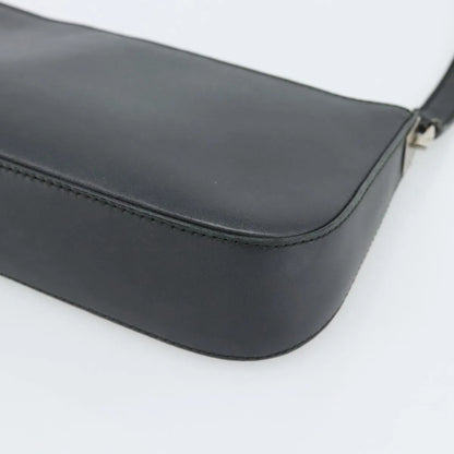Salvatore Ferragamo Gancini Leather, Black, Leather, Shoulder Bag