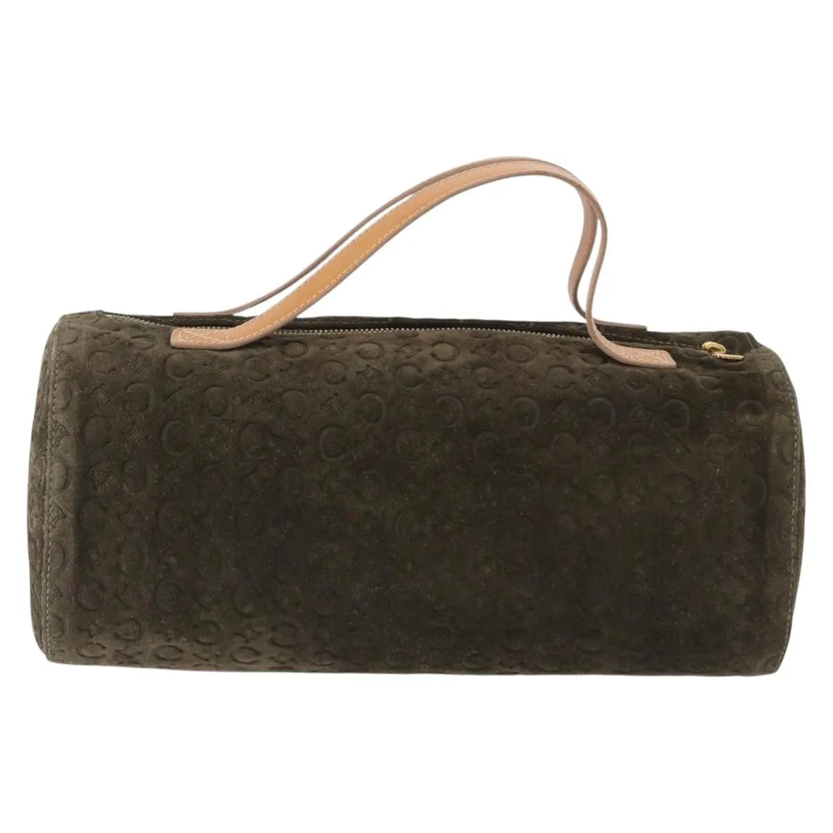 Celine C Macadam Suede and Leather, Green, Suede, Handbag