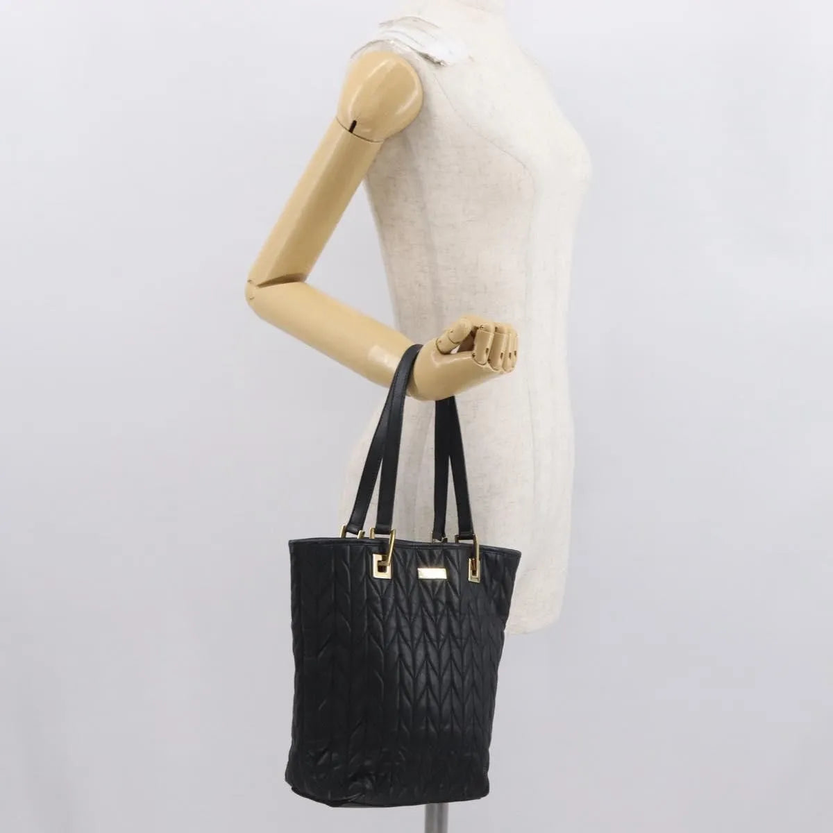 Gucci Vintage tote Leather, Black, Leather, Tote Bag
