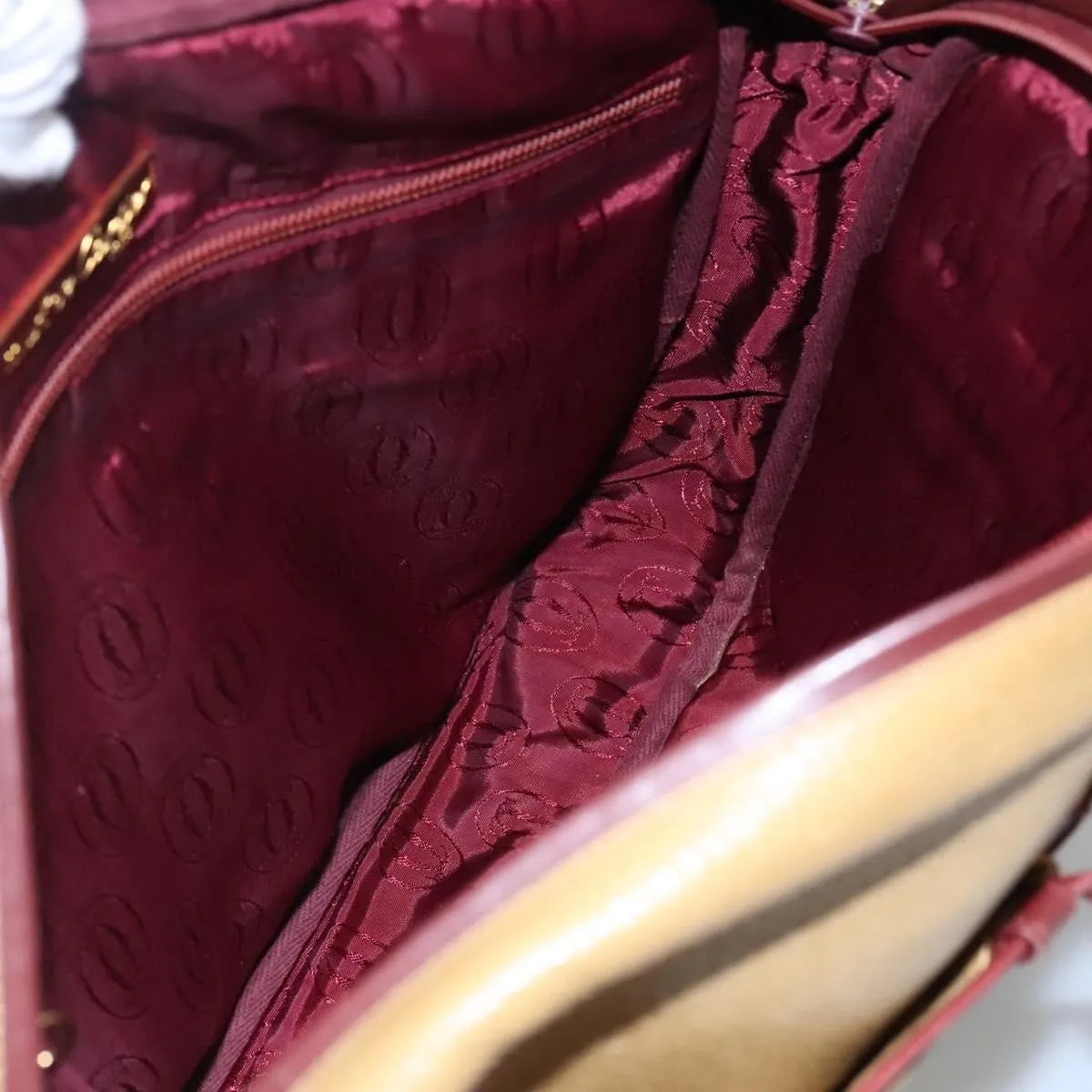 cartier Tasseled Must de Cartier Leather, Beige, Leather, Shoulder Bag