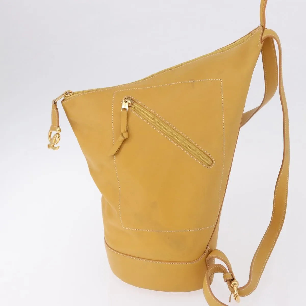 Loewe Anton Leather, Yellow, Leather, Backpack