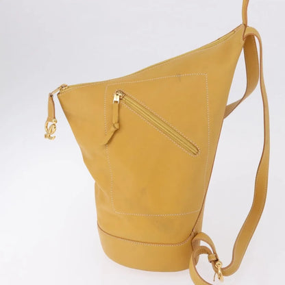 Loewe Anton Leather, Yellow, Leather, Backpack