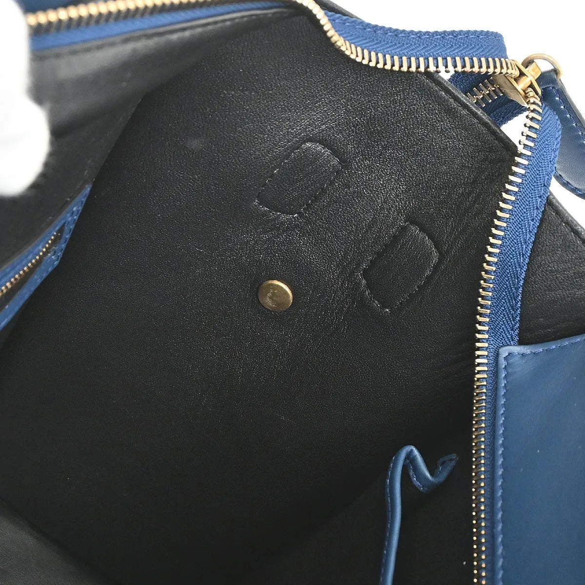 Celine Luggage Smooth Leather, Blue, Leather, Handbag