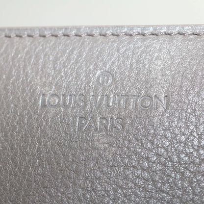 Louis Vuitton Naxos Leather, Gray, Leather, Shoulder Bag