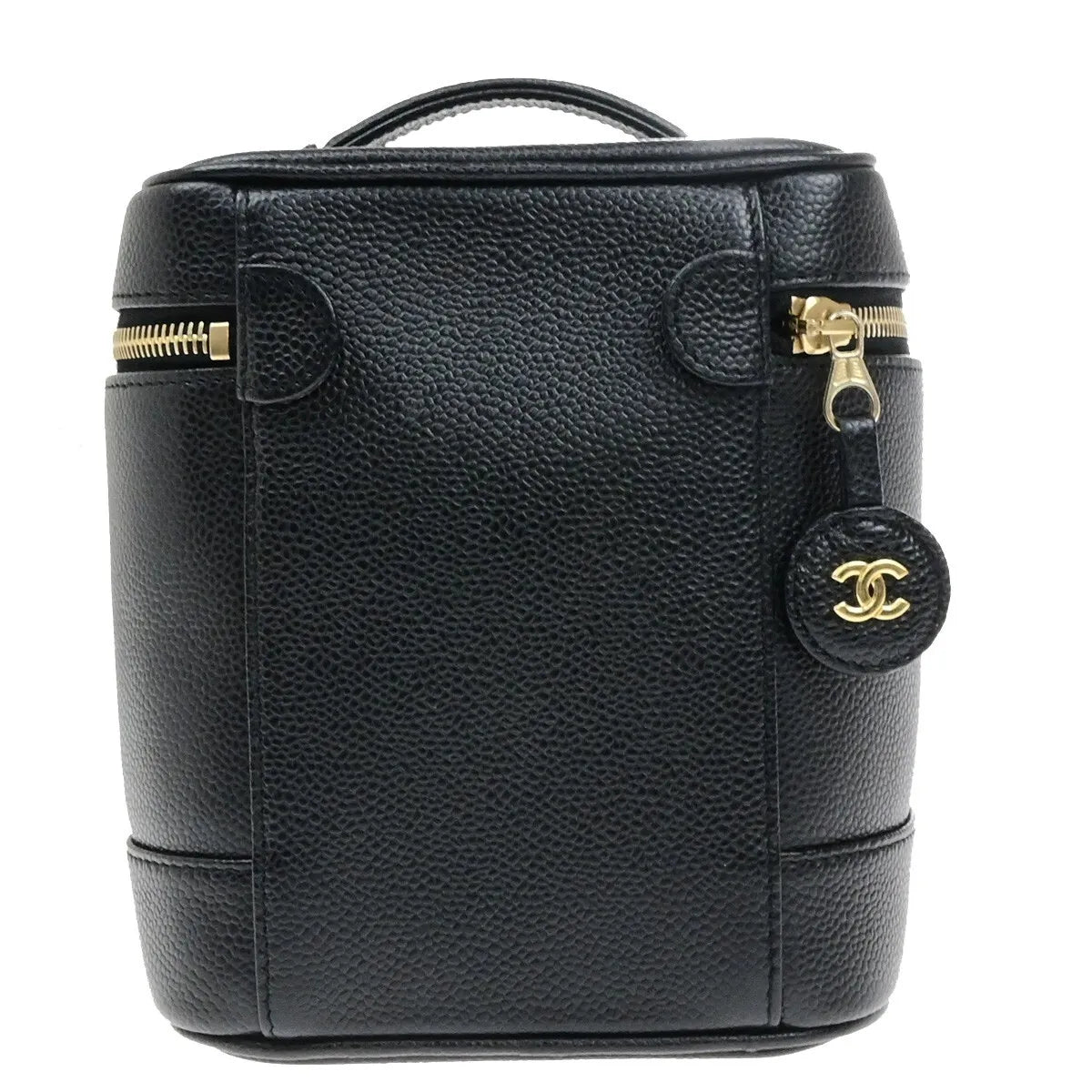 Chanel Vintage Timeless Cosmetic Case Caviar, Black, Calfskin, Handbag