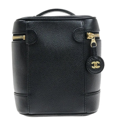 Chanel Vintage Timeless Cosmetic Case Caviar, Black, Calfskin, Handbag