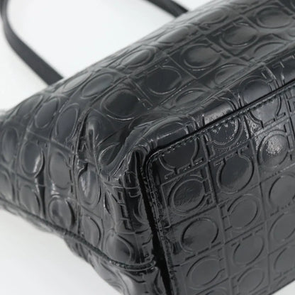 Salvatore Ferragamo Gancini Tote Patent leather, Black, Patent Leather, Tote Bag