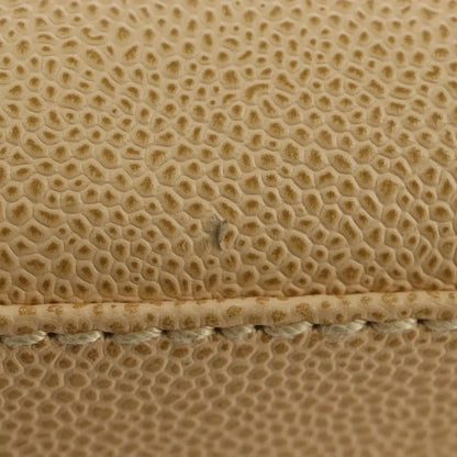 Chanel Vintage CC Resin Chain Caviar, Beige, Leather, Shoulder Bag